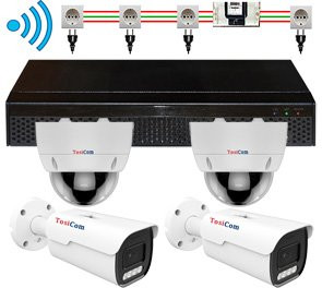 KI 4K DRAHTLOS-System mit 1 bis 4 VARIO-Blickwinkel  + 16-Kanal-Rekorder