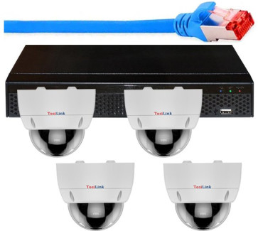 KI 4K 8MP-System mit 1 bis 4 VARIO-Blickwinkel Domekameras + 16-Kanal-Rekorder
