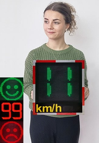Geschwindigkeitsanzeigetafel TosiSpeed "MiniSmiley-230" 