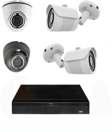 ANALOG 1K 2MP HD Überwachungskamera-Set 1 bis 4x Wand / Dome konfigurierbar + Kabel und Rekorder