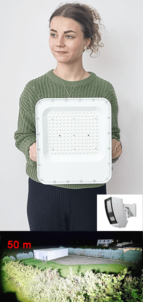 TosiFlut Power 50 Weitwinkel kaltweiss LED-Fluter + Bewegungsmelder 50/30