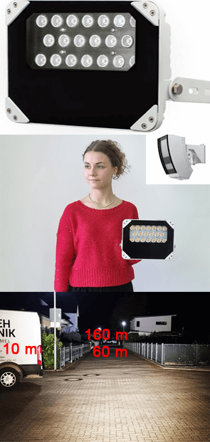 TosiFlut Kompakt 60/15 Linie warmweiss LED-Fluter + Bewegungsmelder 50/30