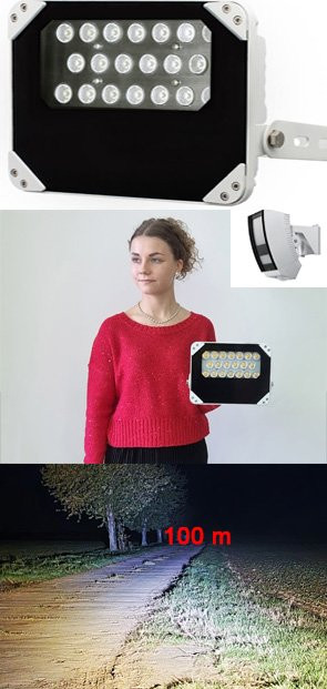 TosiFlut Kompakt 60/15 Linie warmweiss LED-Fluter + Bewegungsmelder 100/3