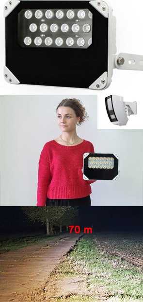 TosiFlut Kompakt 70/30 Linie warmweiss LED-Fluter + Bewegungsmelder 50/30