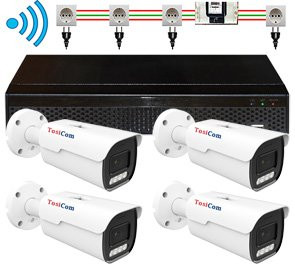 KI 4K DRAHTLOS-System mit 1 bis 4 VARIO-Blickwinkel Überwachungskameras + 16-Kanal-Rekorder