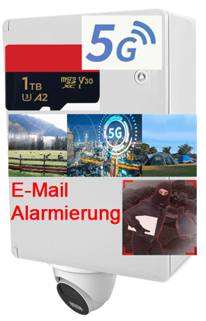 5G TosiLink 4K PoE-Dome-Speicherkamera"Vario" Weisslicht