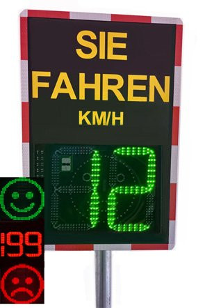 Geschwindigkeitsanzeigetafel TosiSpeed "SMILEY-230" 