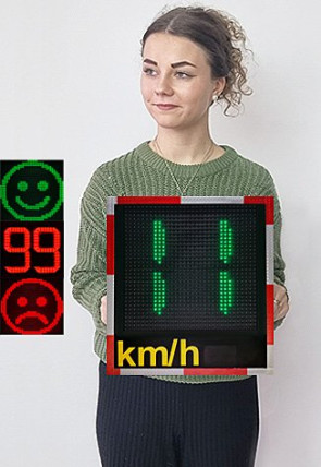 Geschwindigkeitsanzeigetafel TosiSpeed "MiniSmiley-230" 