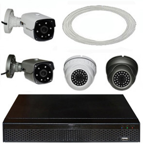 ANALOG 2K 4MP HD Set inkl. 1 bis 4x Vario- Wand / Dome konfigurierbar + Kabel und Rekorder