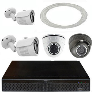 ANALOG 1K 2MP HD Überwachungskamera-Set 1 bis 4x Wand / Dome konfigurierbar + Kabel und Rekorder